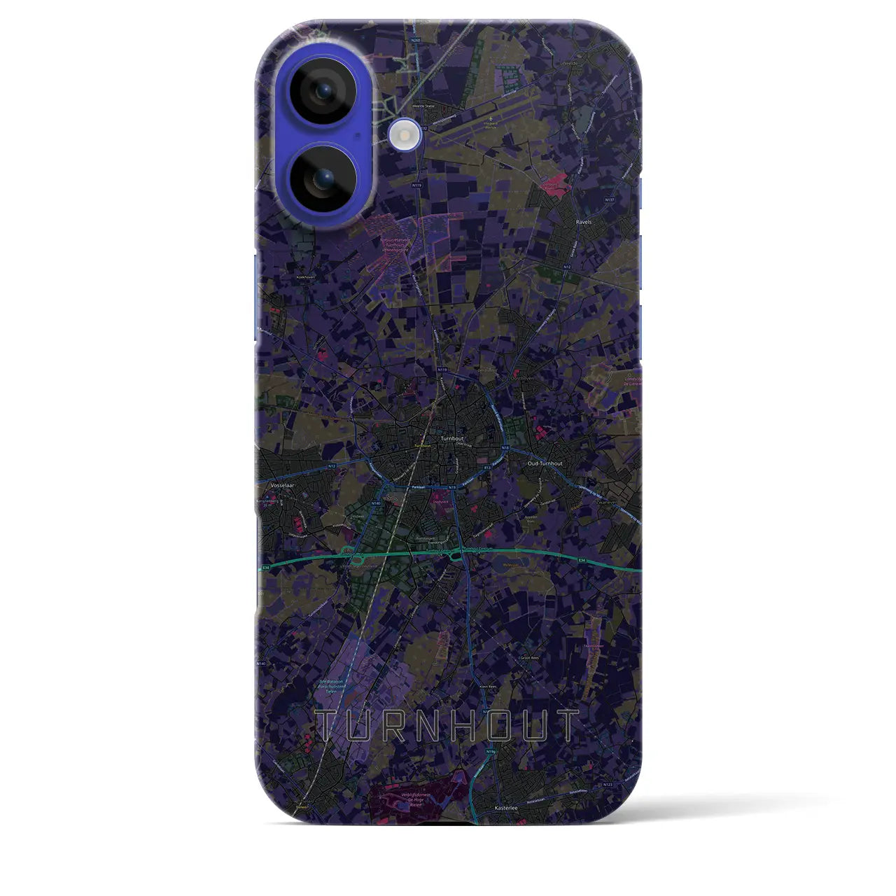 【トゥルンハウト(ベルギー)】地図柄iPhoneケース(バックカバータイプ)