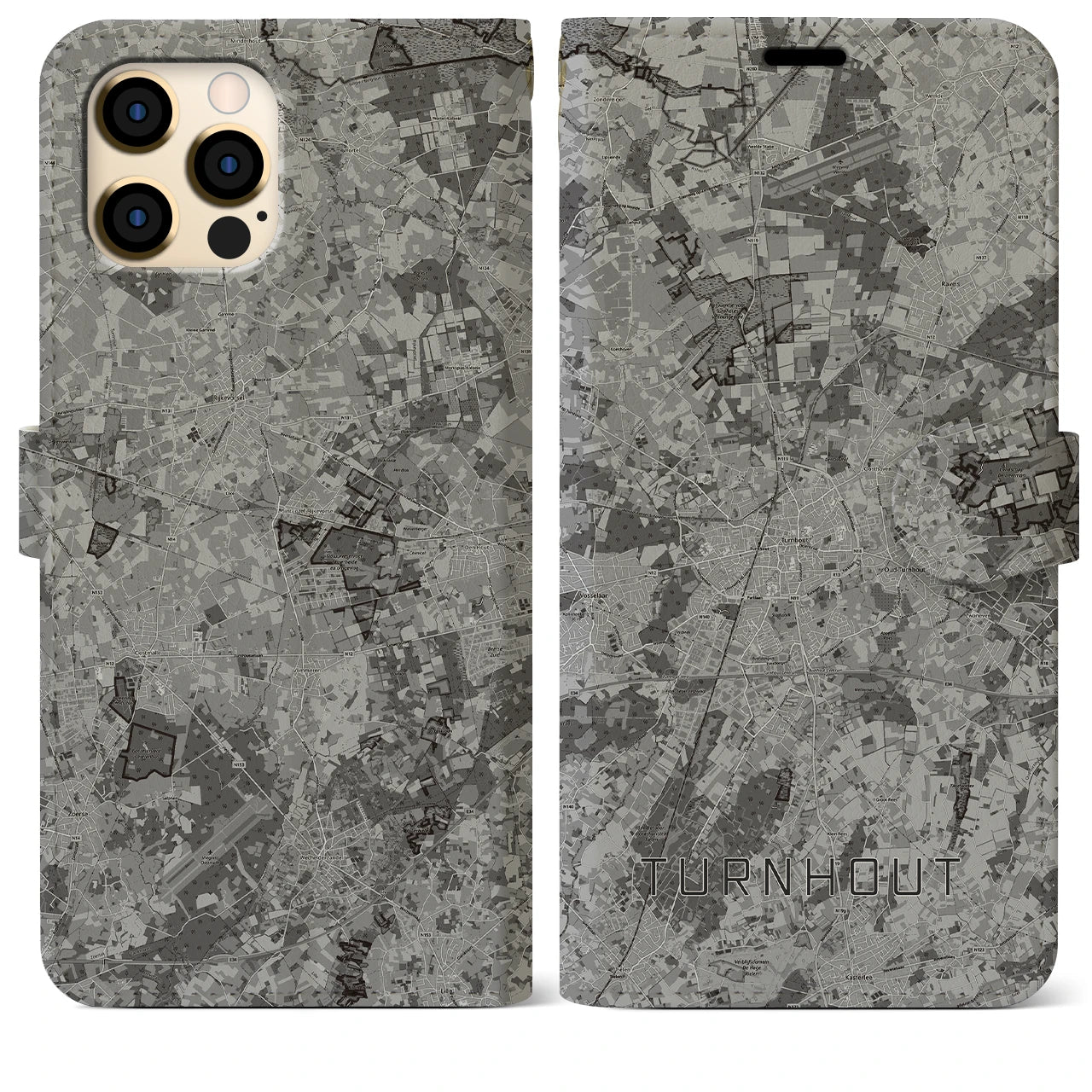 【トゥルンハウト(ベルギー)】地図柄iPhoneケース(手帳タイプ)