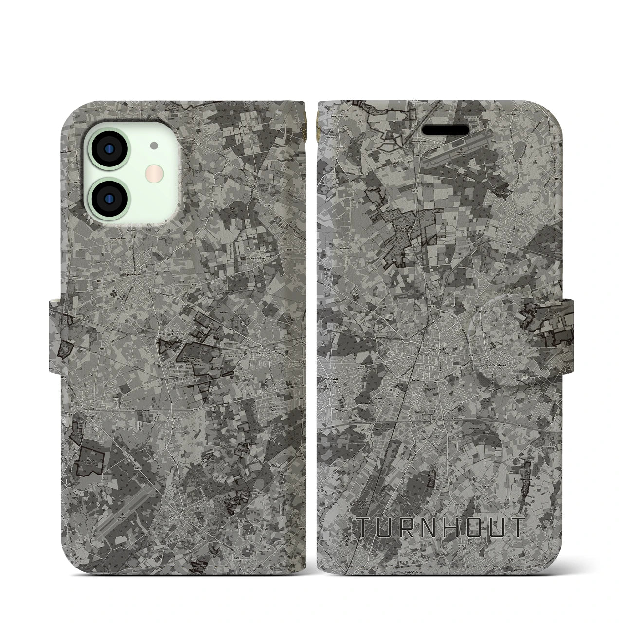 【トゥルンハウト(ベルギー)】地図柄iPhoneケース(手帳タイプ)