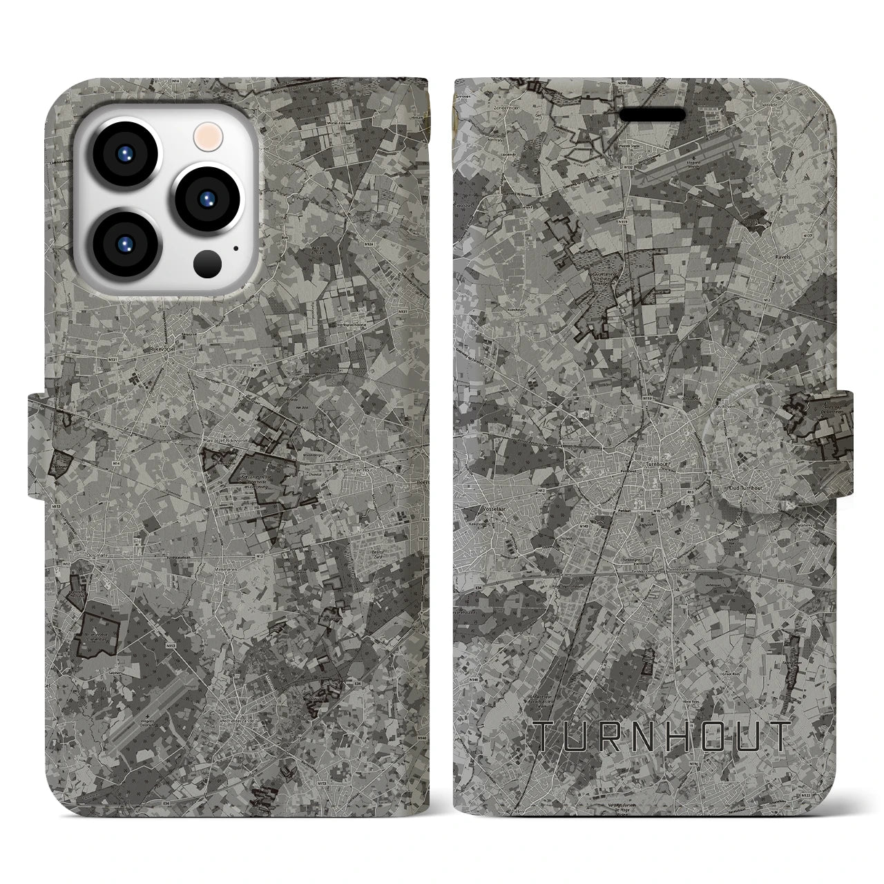【トゥルンハウト(ベルギー)】地図柄iPhoneケース(手帳タイプ)