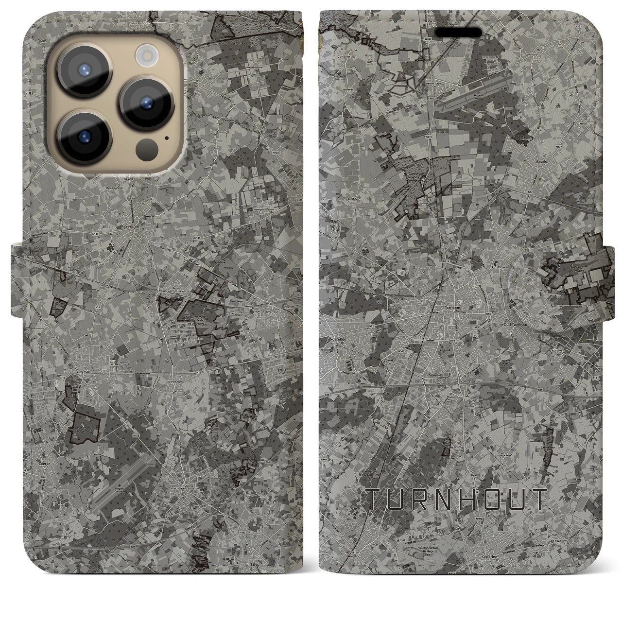 【トゥルンハウト(ベルギー)】地図柄iPhoneケース(手帳タイプ)