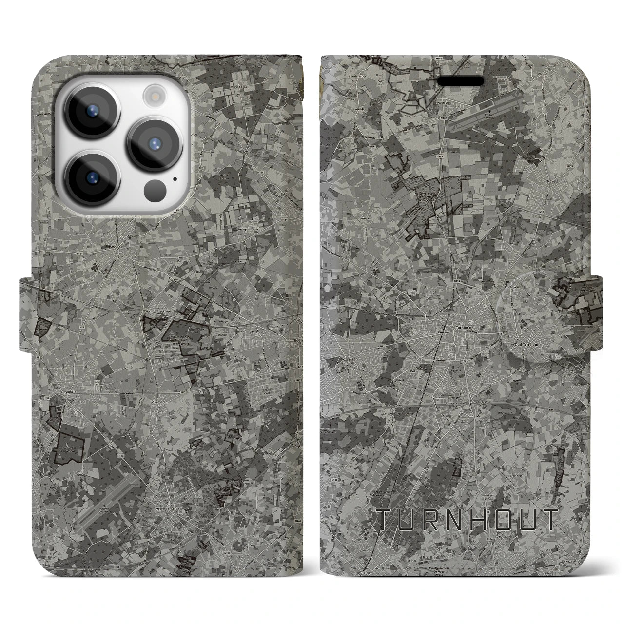 【トゥルンハウト(ベルギー)】地図柄iPhoneケース(手帳タイプ)