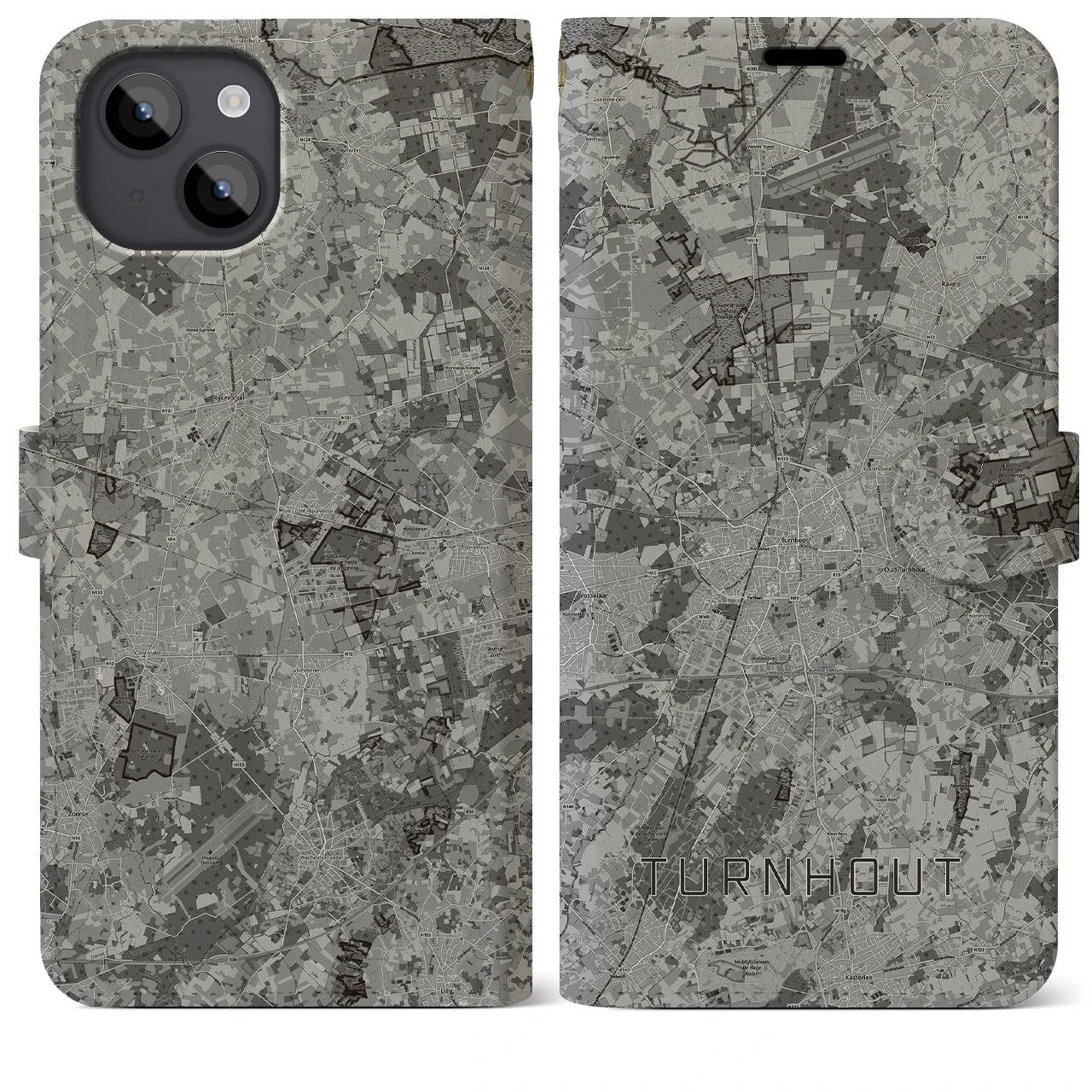 【トゥルンハウト(ベルギー)】地図柄iPhoneケース(手帳タイプ)