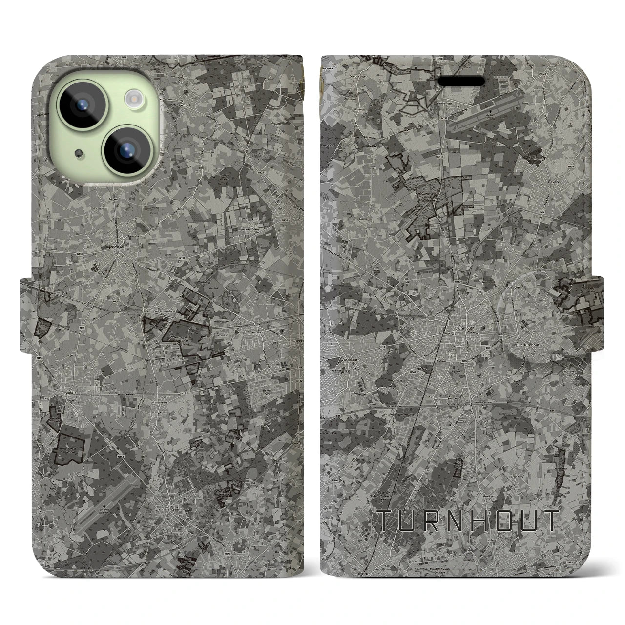 【トゥルンハウト(ベルギー)】地図柄iPhoneケース(手帳タイプ)