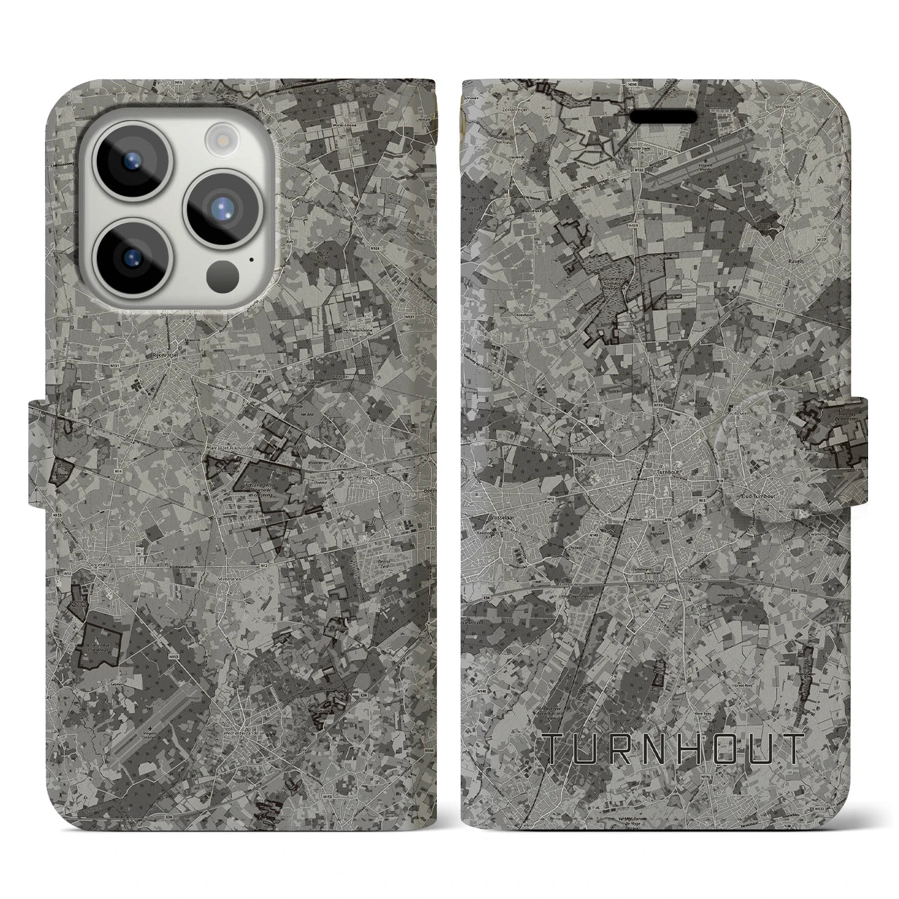 【トゥルンハウト(ベルギー)】地図柄iPhoneケース(手帳タイプ)