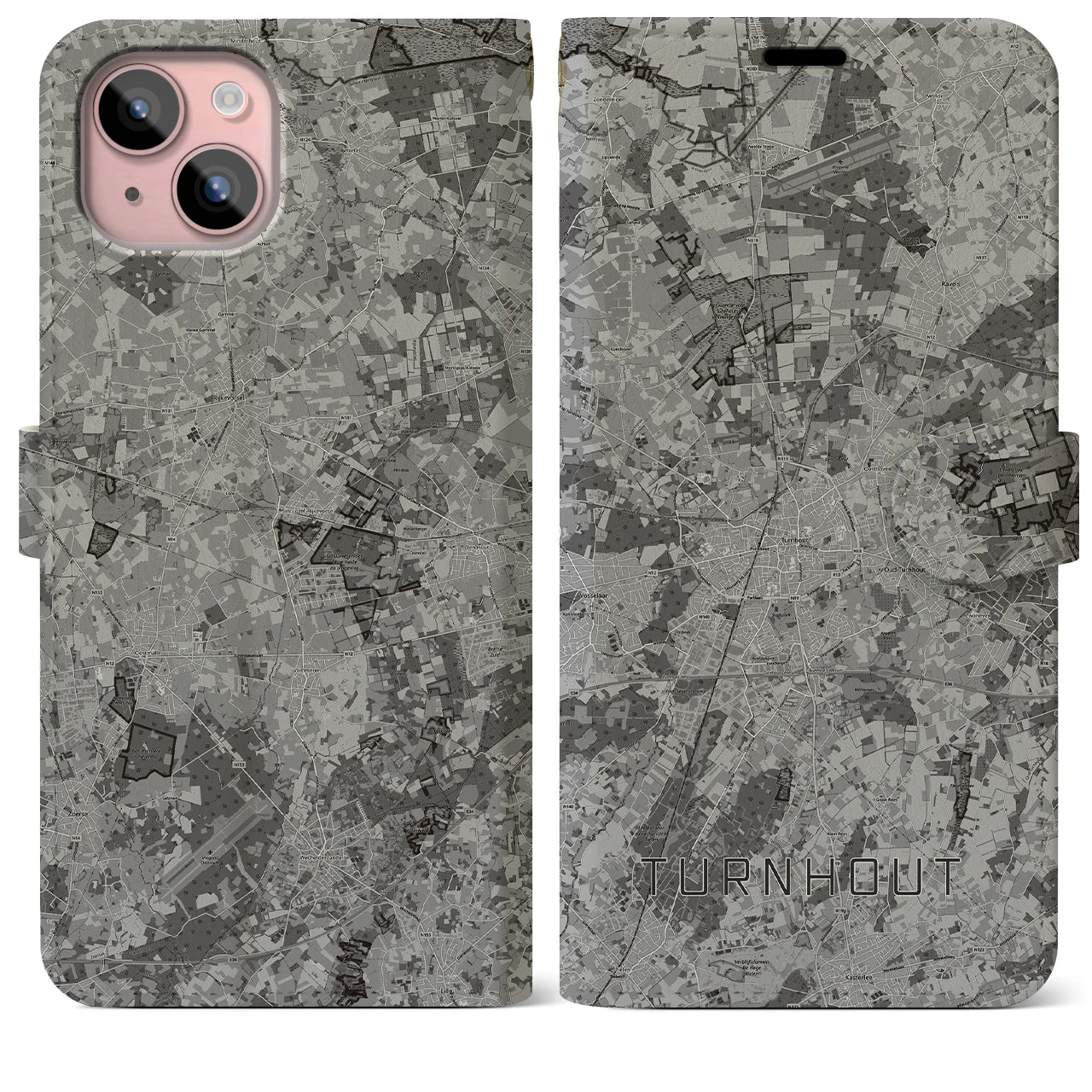 【トゥルンハウト(ベルギー)】地図柄iPhoneケース(手帳タイプ)