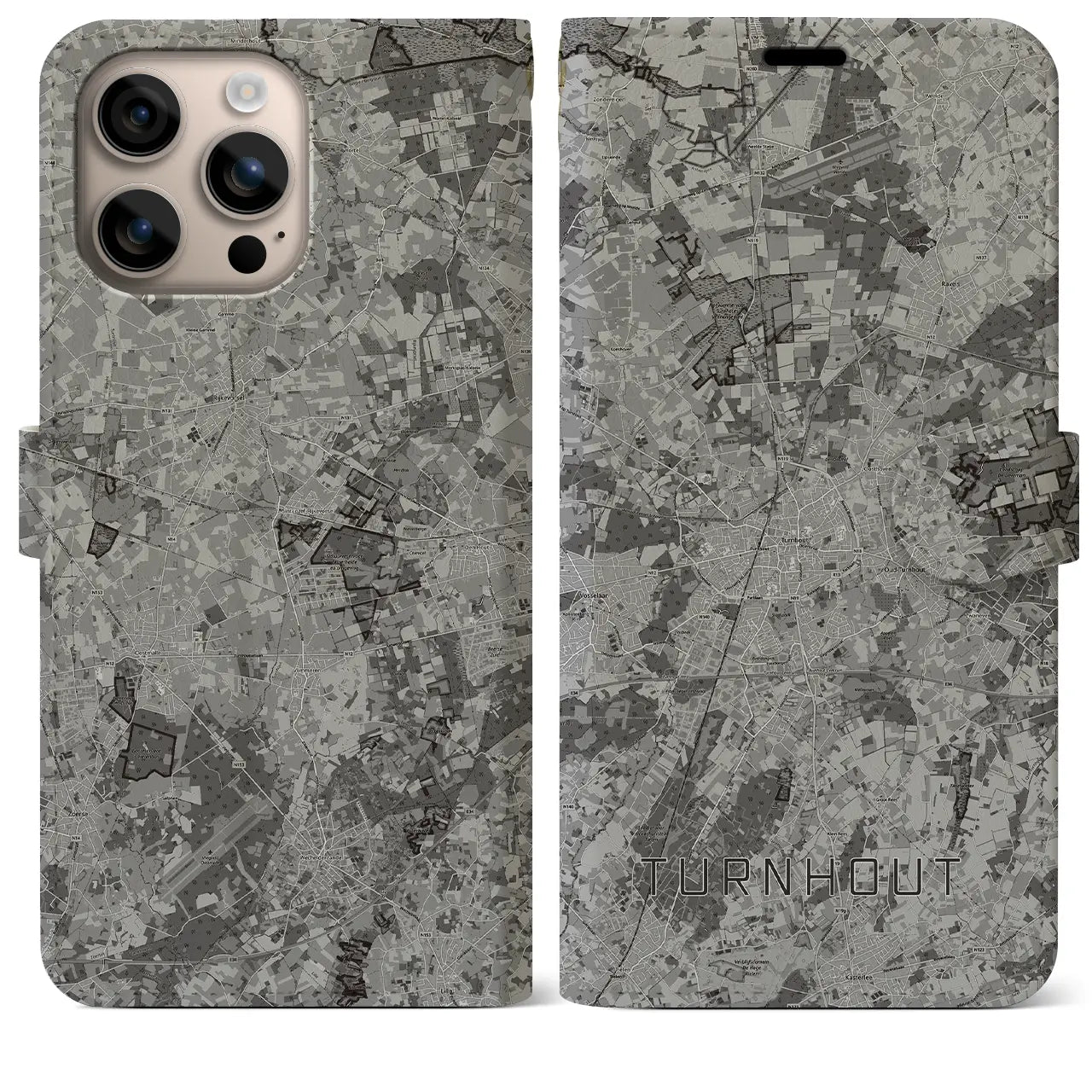 【トゥルンハウト(ベルギー)】地図柄iPhoneケース(手帳タイプ)
