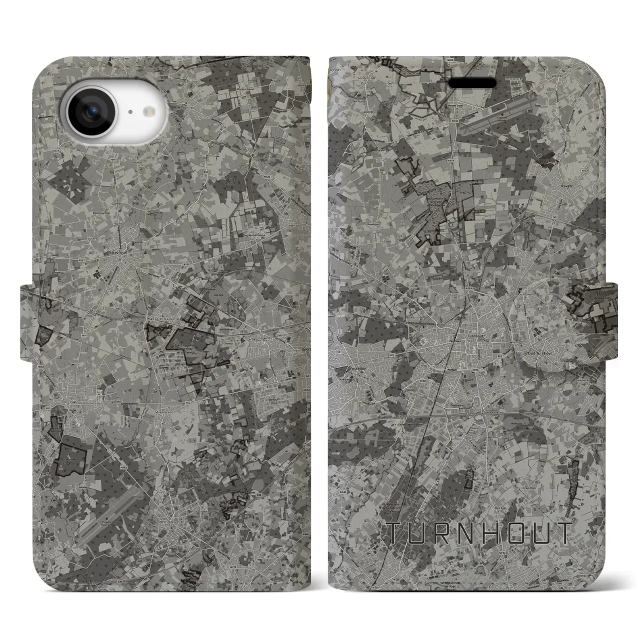 【トゥルンハウト(ベルギー)】地図柄iPhoneケース(手帳タイプ)