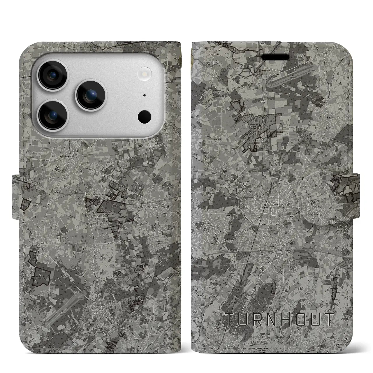 【トゥルンハウト(ベルギー)】地図柄iPhoneケース(手帳タイプ)