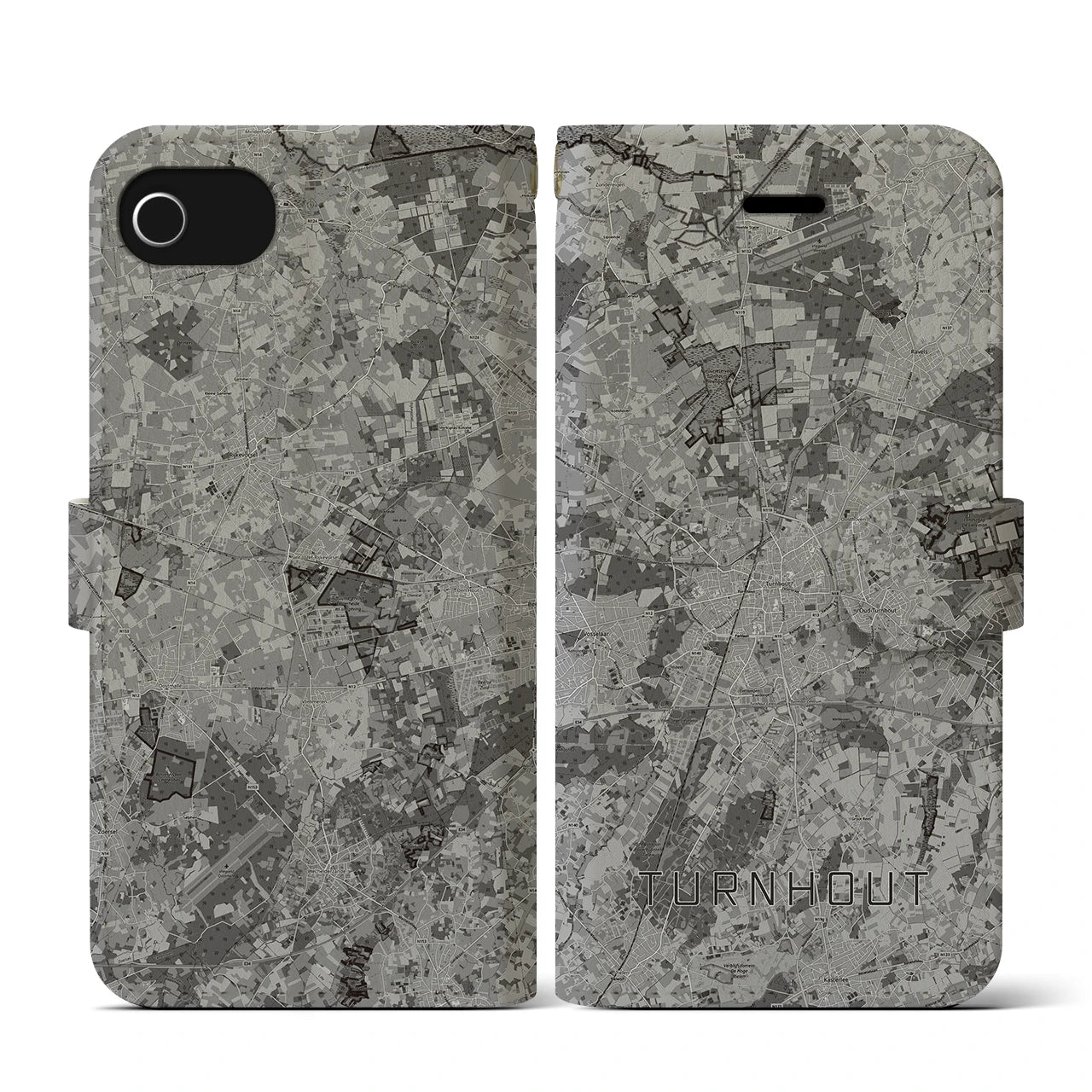 【トゥルンハウト(ベルギー)】地図柄iPhoneケース(手帳タイプ)