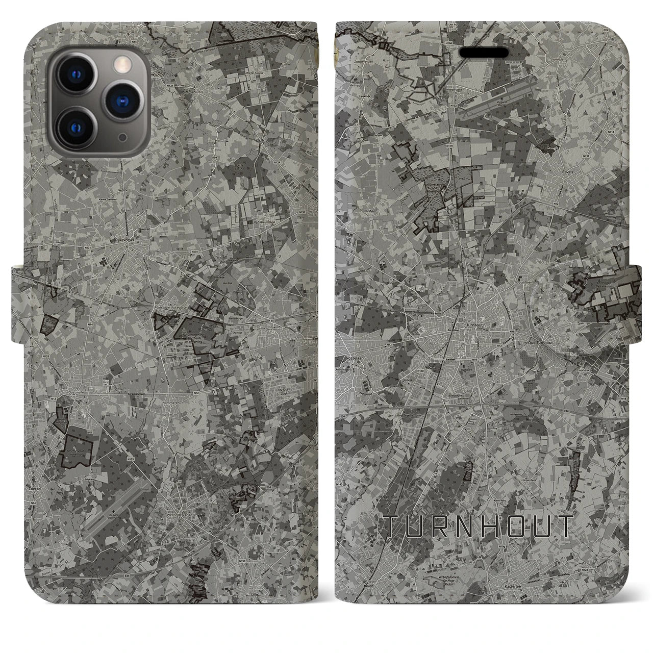 【トゥルンハウト(ベルギー)】地図柄iPhoneケース(手帳タイプ)