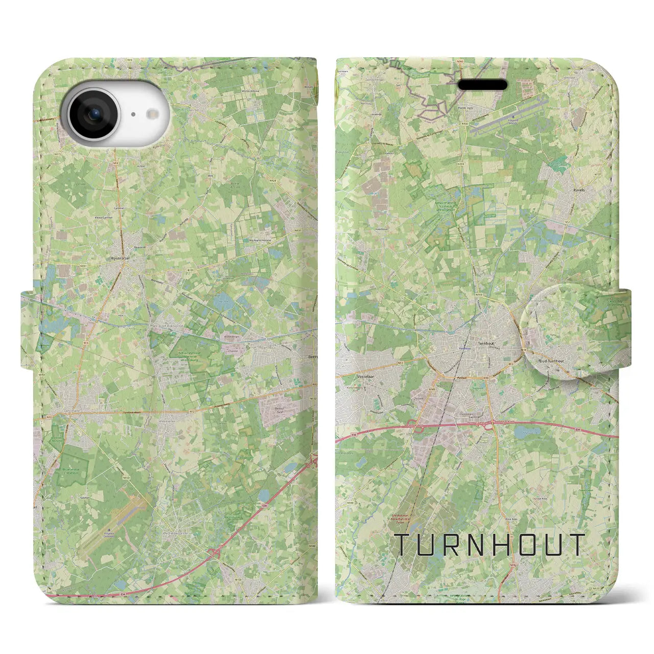 【トゥルンハウト(ベルギー)】地図柄iPhoneケース(手帳タイプ)