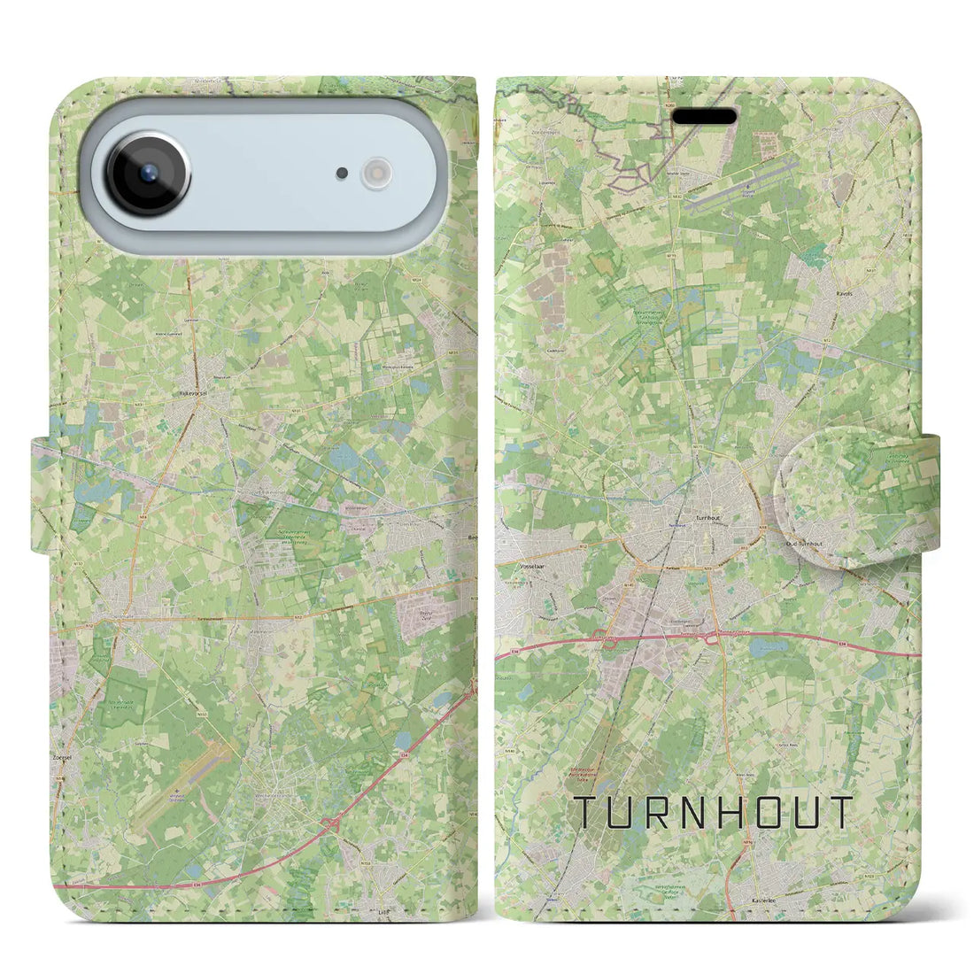 【トゥルンハウト(ベルギー)】地図柄iPhoneケース(手帳タイプ)ナチュラル・iPhone 17 Pro Max 用