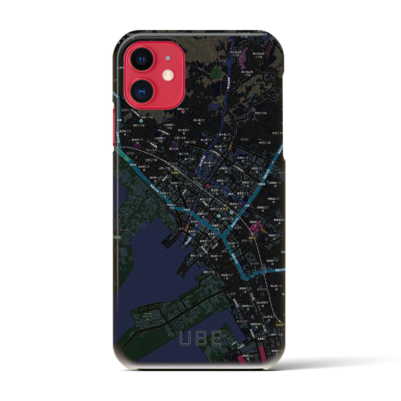 【宇部2(山口県)】地図柄iPhoneケース(バックカバータイプ)