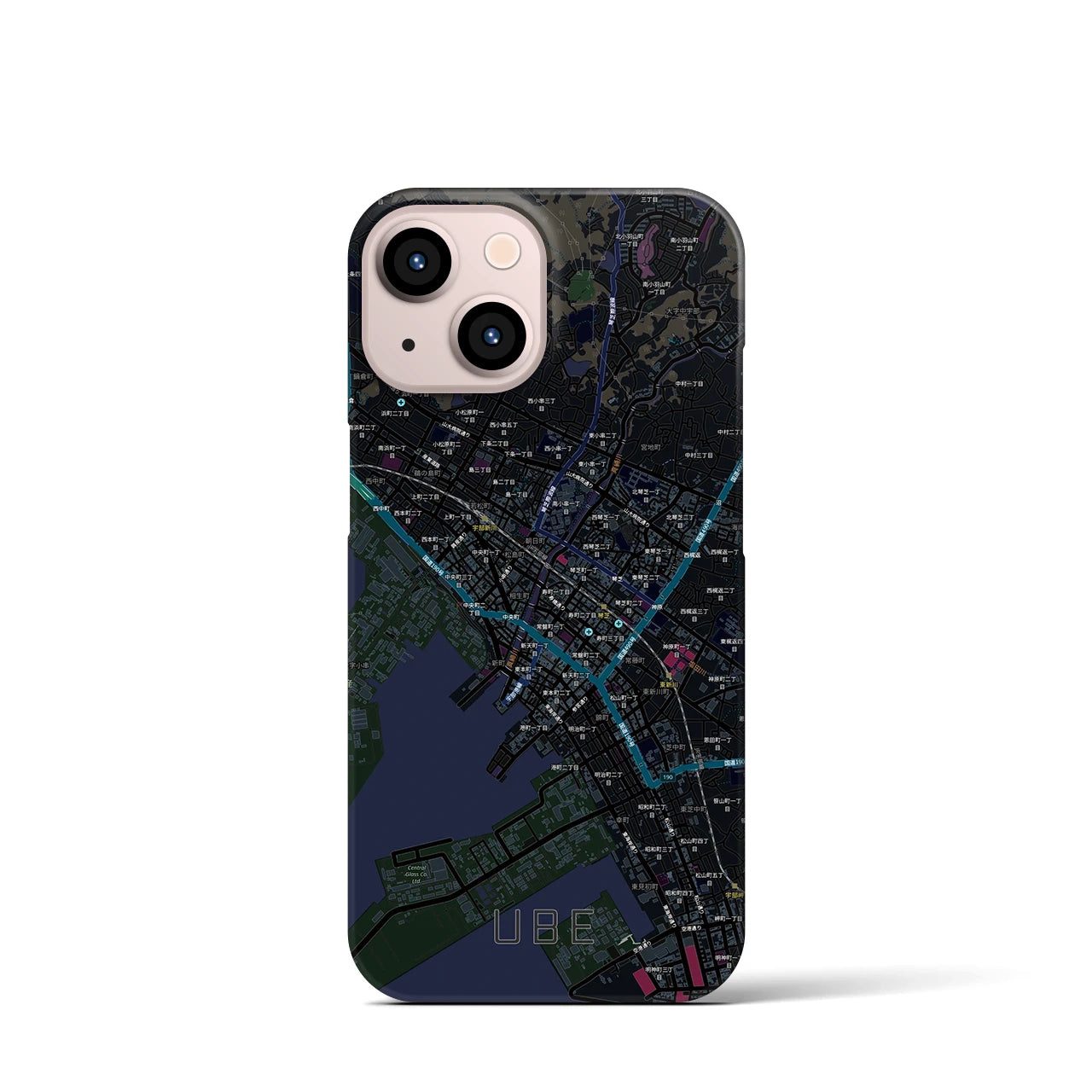 【宇部2(山口県)】地図柄iPhoneケース(バックカバータイプ)