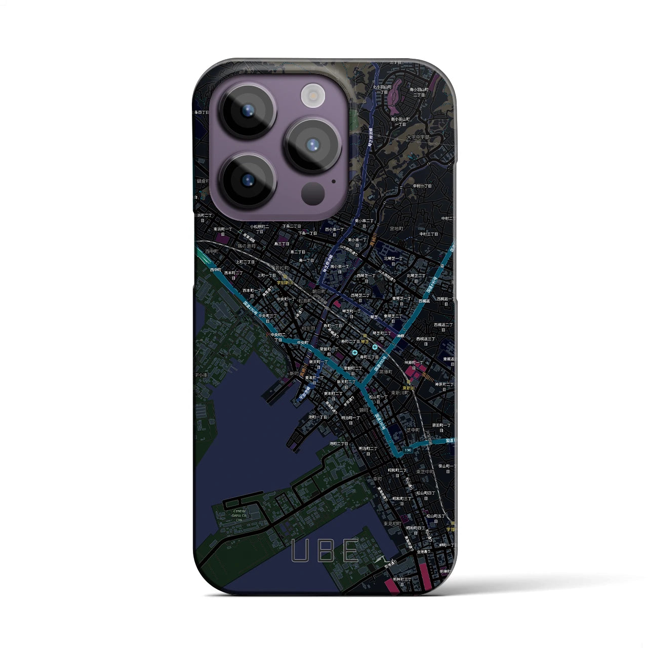 【宇部2(山口県)】地図柄iPhoneケース(バックカバータイプ)