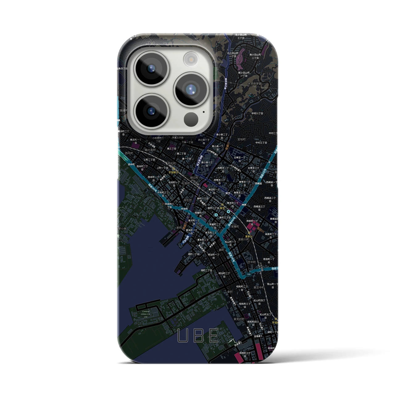 【宇部2(山口県)】地図柄iPhoneケース(バックカバータイプ)