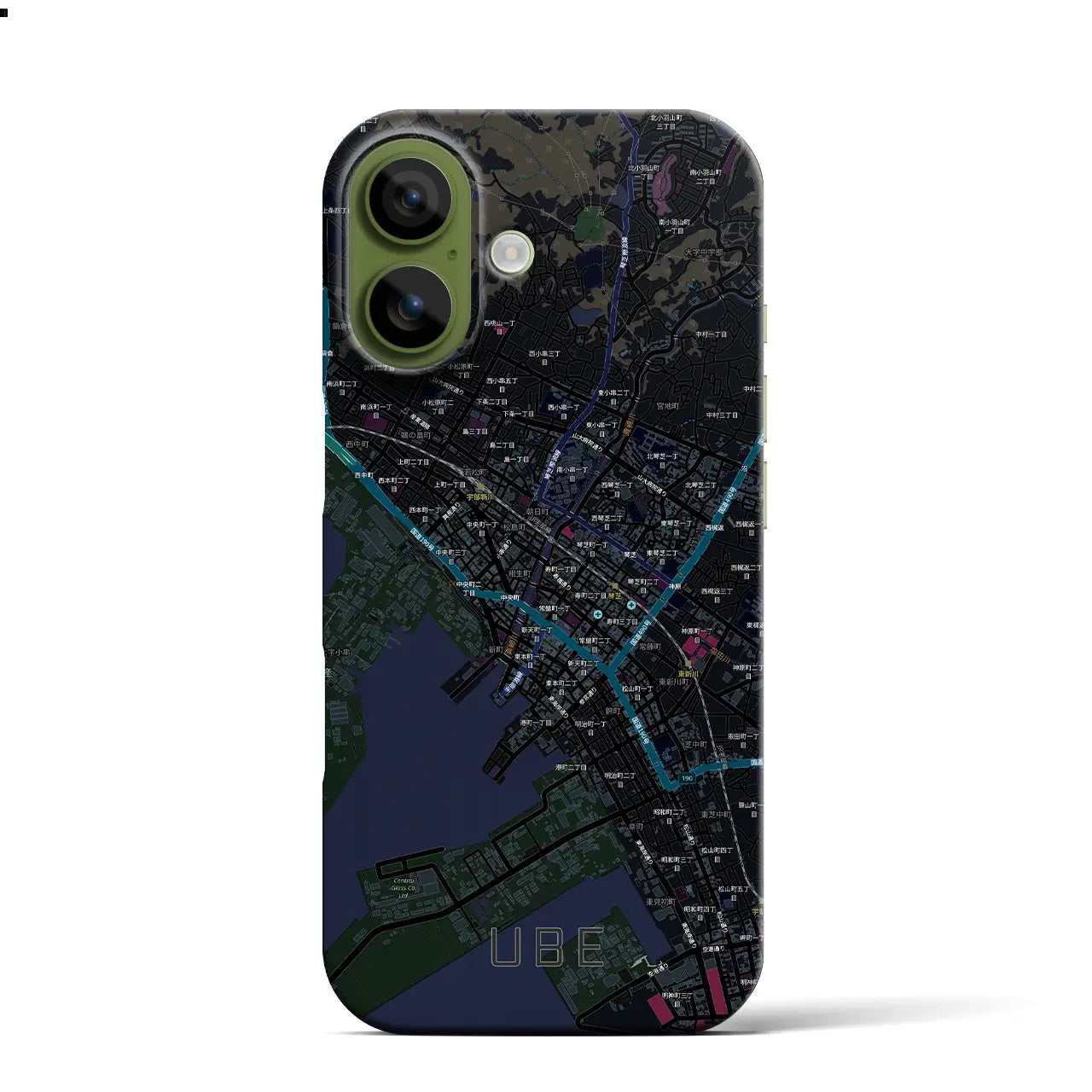 【宇部2(山口県)】地図柄iPhoneケース(バックカバータイプ)