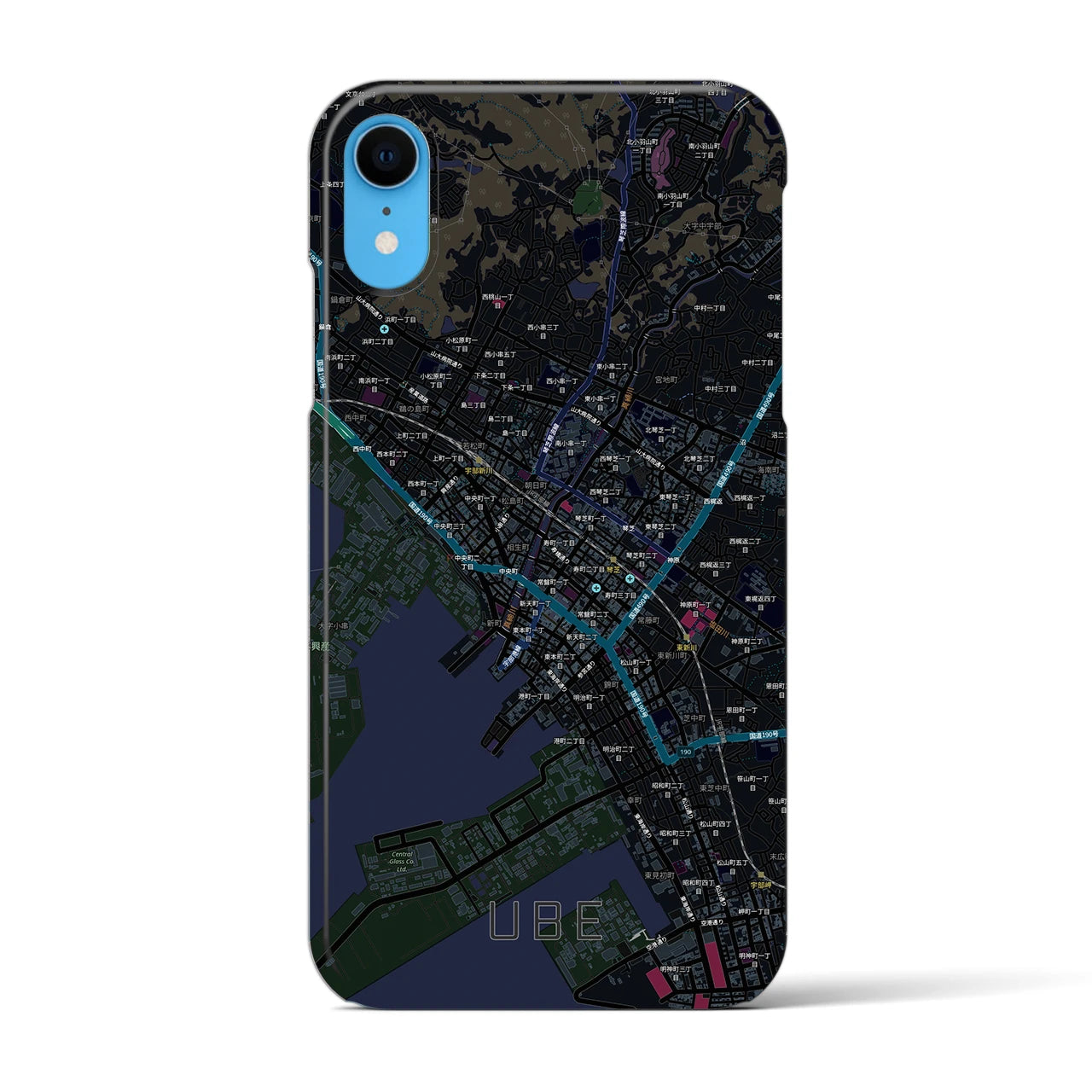 【宇部2(山口県)】地図柄iPhoneケース(バックカバータイプ)