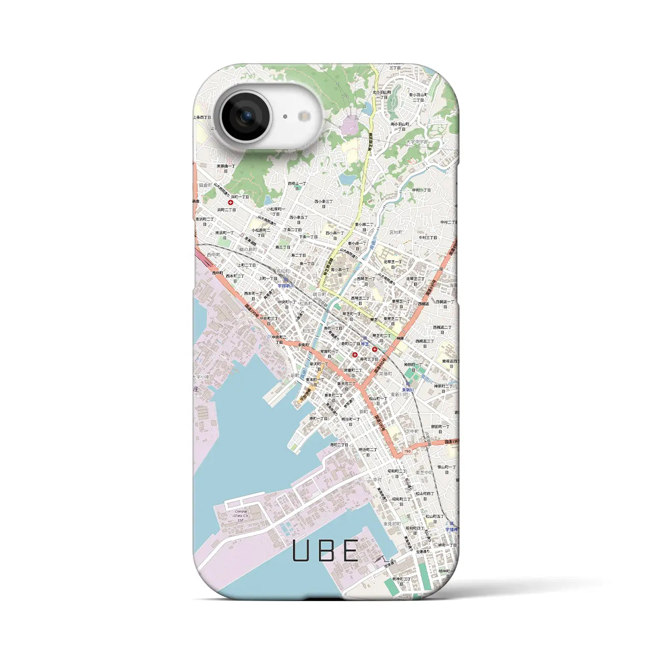 【宇部2(山口県)】地図柄iPhoneケース(バックカバータイプ)