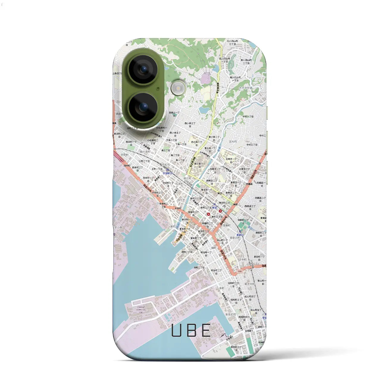 【宇部2(山口県)】地図柄iPhoneケース(バックカバータイプ)