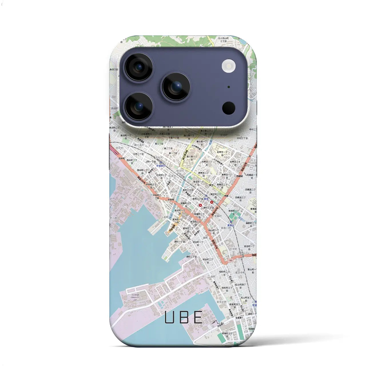 【宇部2(山口県)】地図柄iPhoneケース(バックカバータイプ)