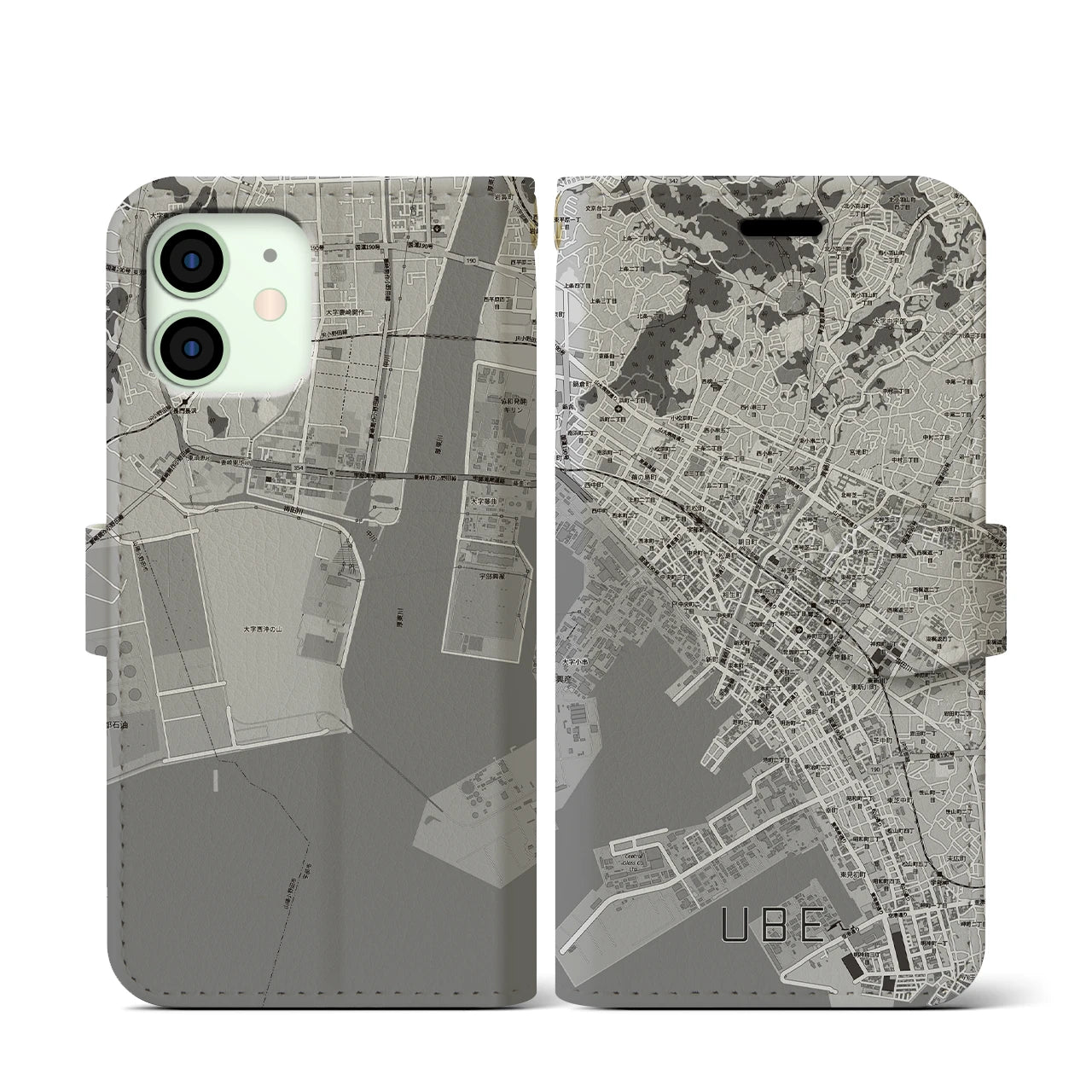 【宇部2(山口県)】地図柄iPhoneケース(手帳タイプ)