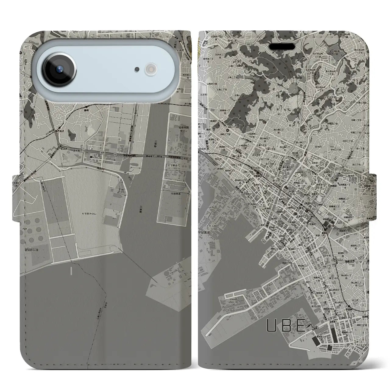 【宇部2(山口県)】地図柄iPhoneケース(手帳タイプ)