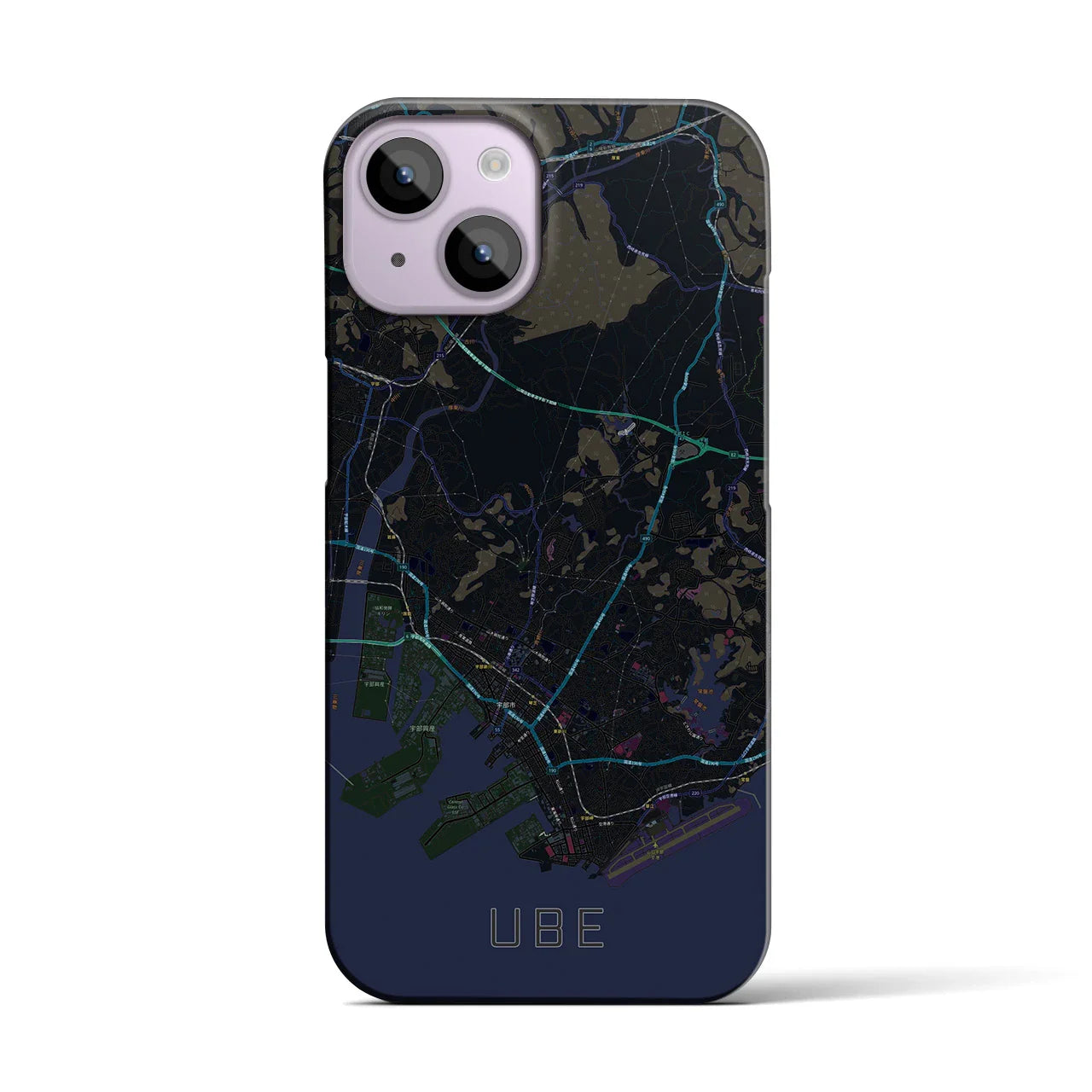 【宇部(山口県)】地図柄iPhoneケース(バックカバータイプ)