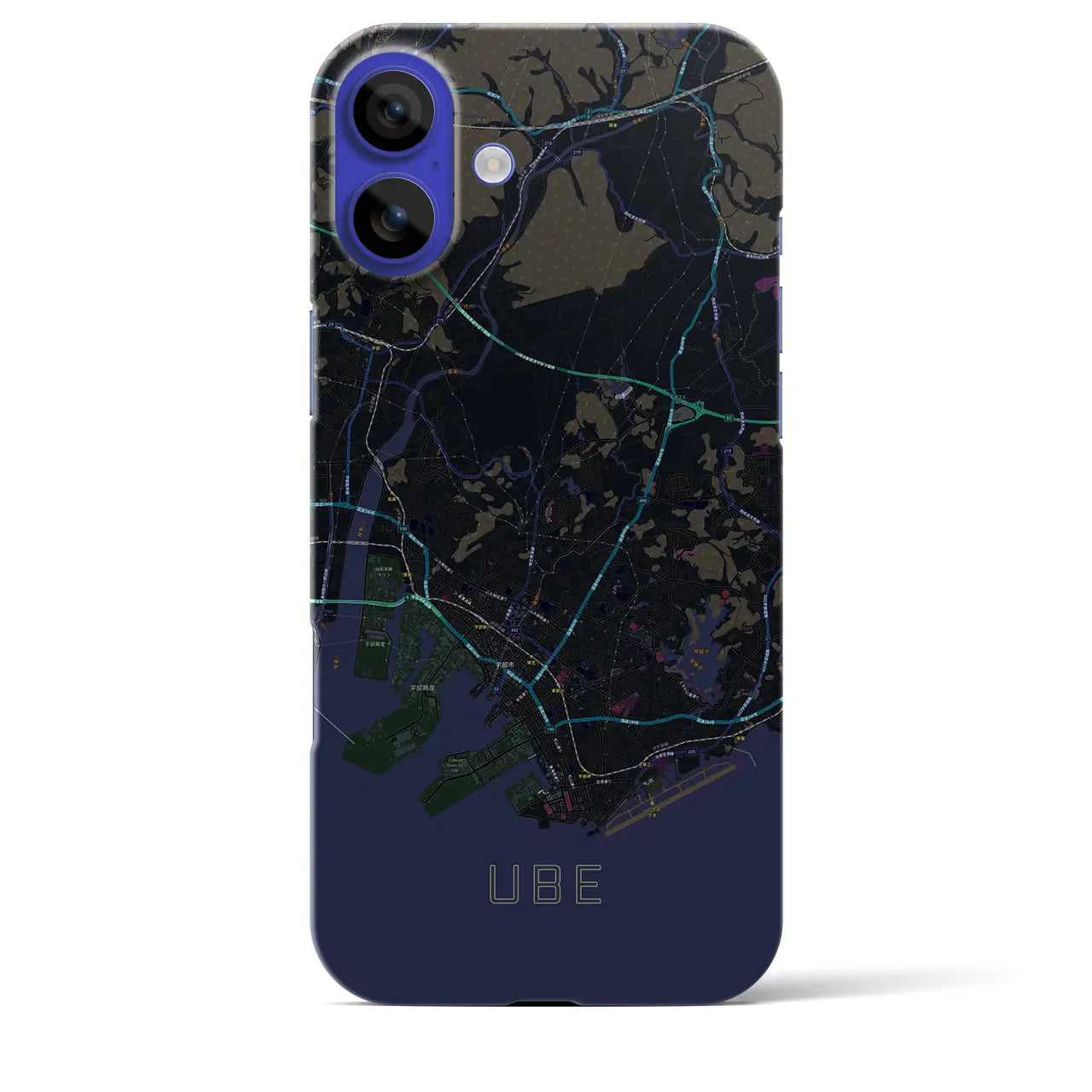 【宇部(山口県)】地図柄iPhoneケース(バックカバータイプ)