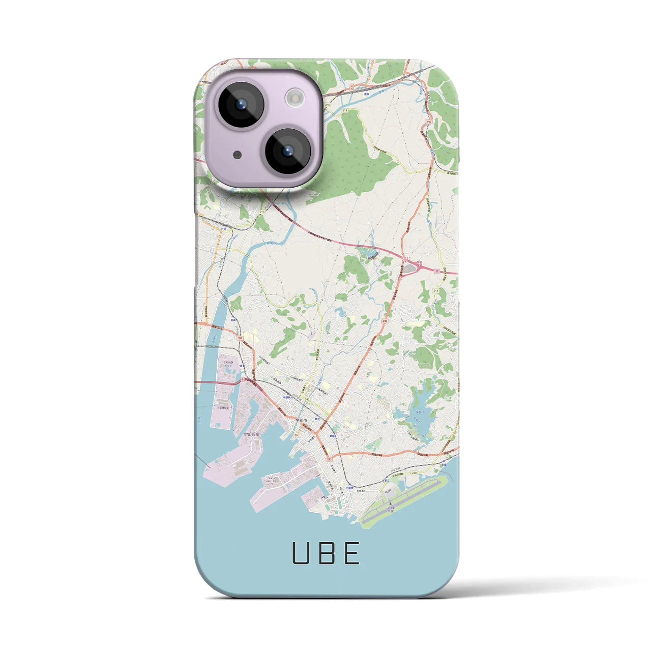 【宇部(山口県)】地図柄iPhoneケース(バックカバータイプ)