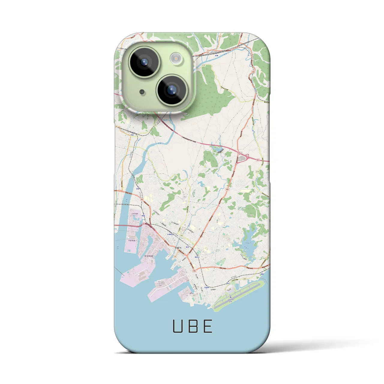 【宇部(山口県)】地図柄iPhoneケース(バックカバータイプ)