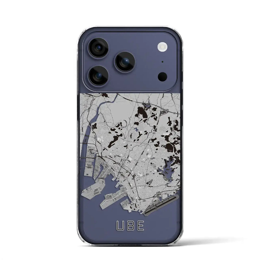 【宇部(山口県)】地図柄iPhoneケース(クリアタイプ)モノトーン・iPhone 17 Pro Max 用