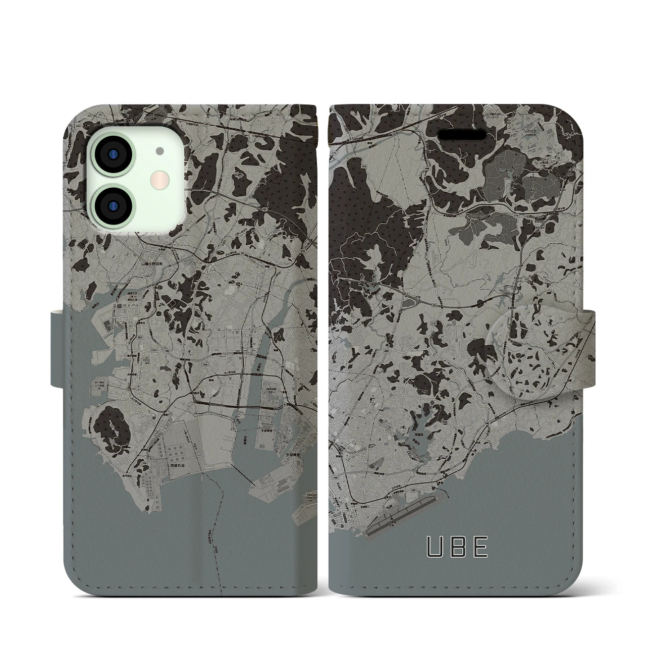 【宇部(山口県)】地図柄iPhoneケース(手帳タイプ)