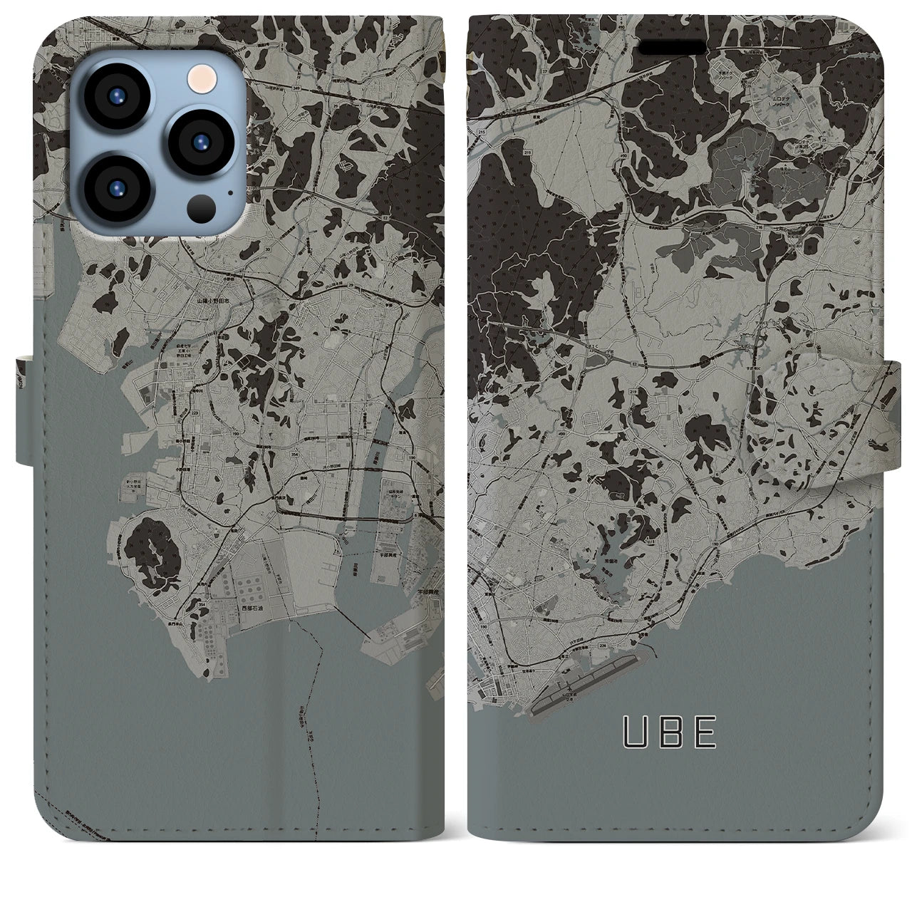 【宇部(山口県)】地図柄iPhoneケース(手帳タイプ)