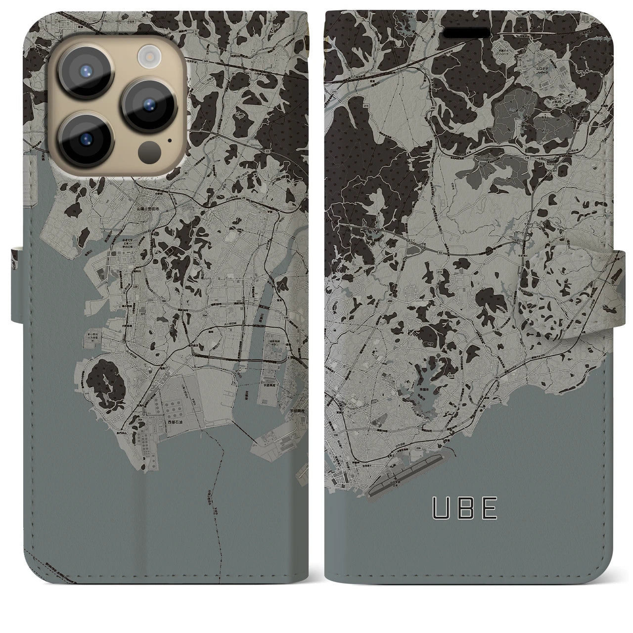 【宇部(山口県)】地図柄iPhoneケース(手帳タイプ)