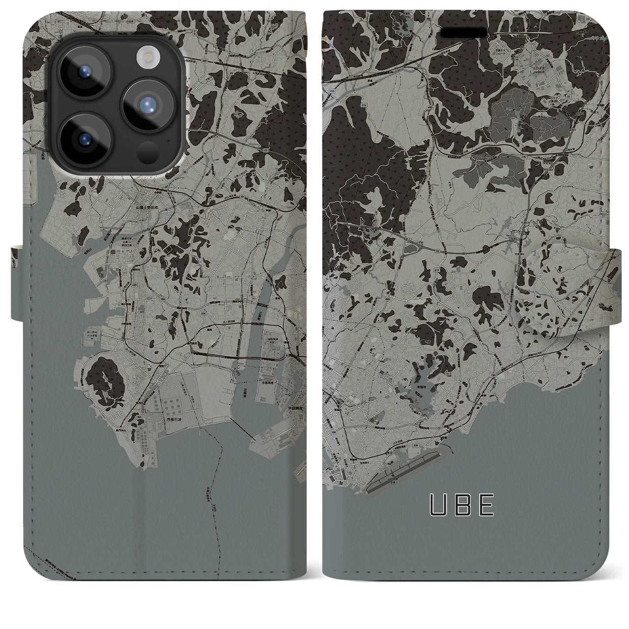 【宇部(山口県)】地図柄iPhoneケース(手帳タイプ)