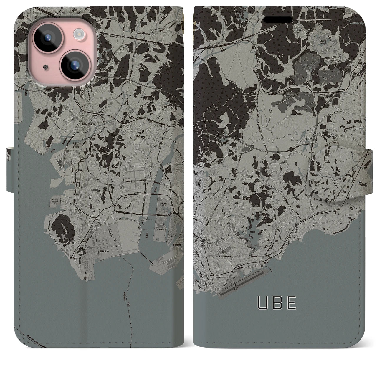 【宇部(山口県)】地図柄iPhoneケース(手帳タイプ)