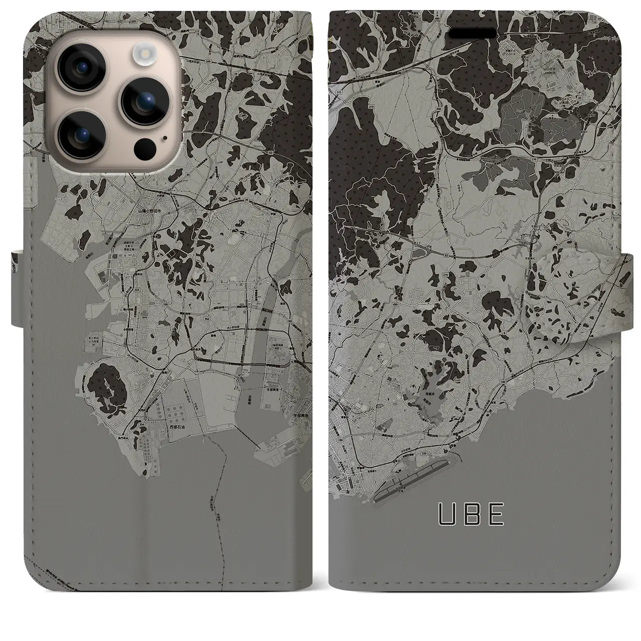 【宇部(山口県)】地図柄iPhoneケース(手帳タイプ)