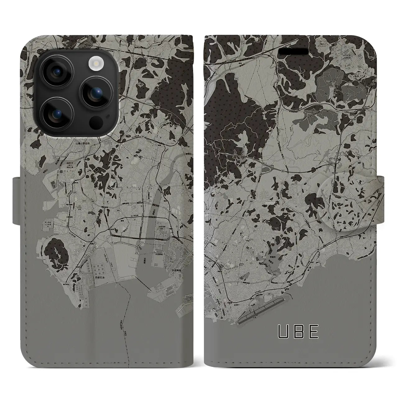 【宇部(山口県)】地図柄iPhoneケース(手帳タイプ)