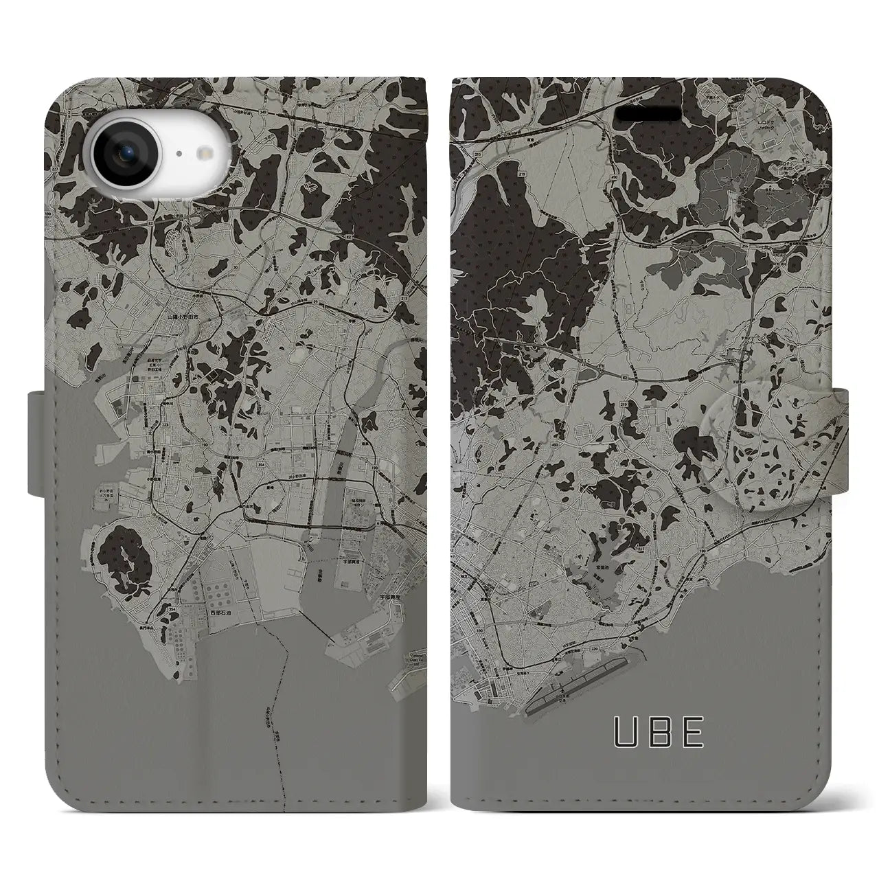 【宇部(山口県)】地図柄iPhoneケース(手帳タイプ)