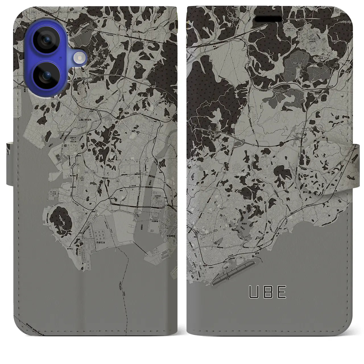 【宇部(山口県)】地図柄iPhoneケース(手帳タイプ)