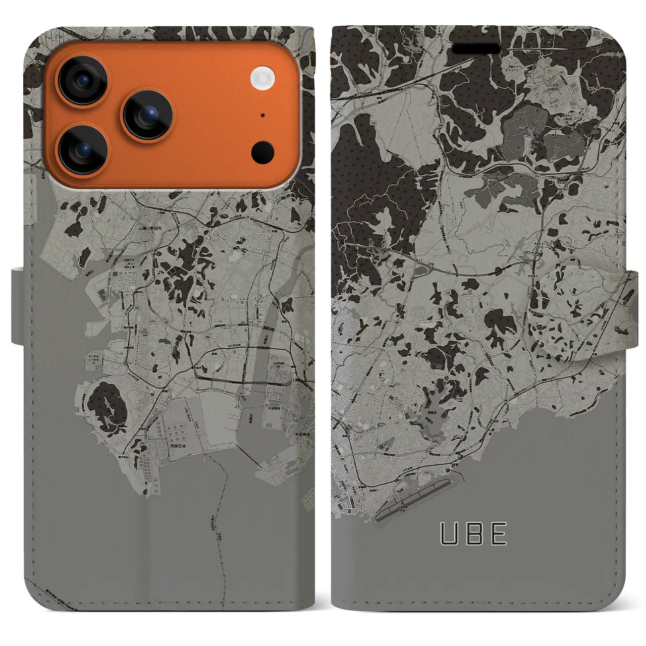 【宇部(山口県)】地図柄iPhoneケース(手帳タイプ)