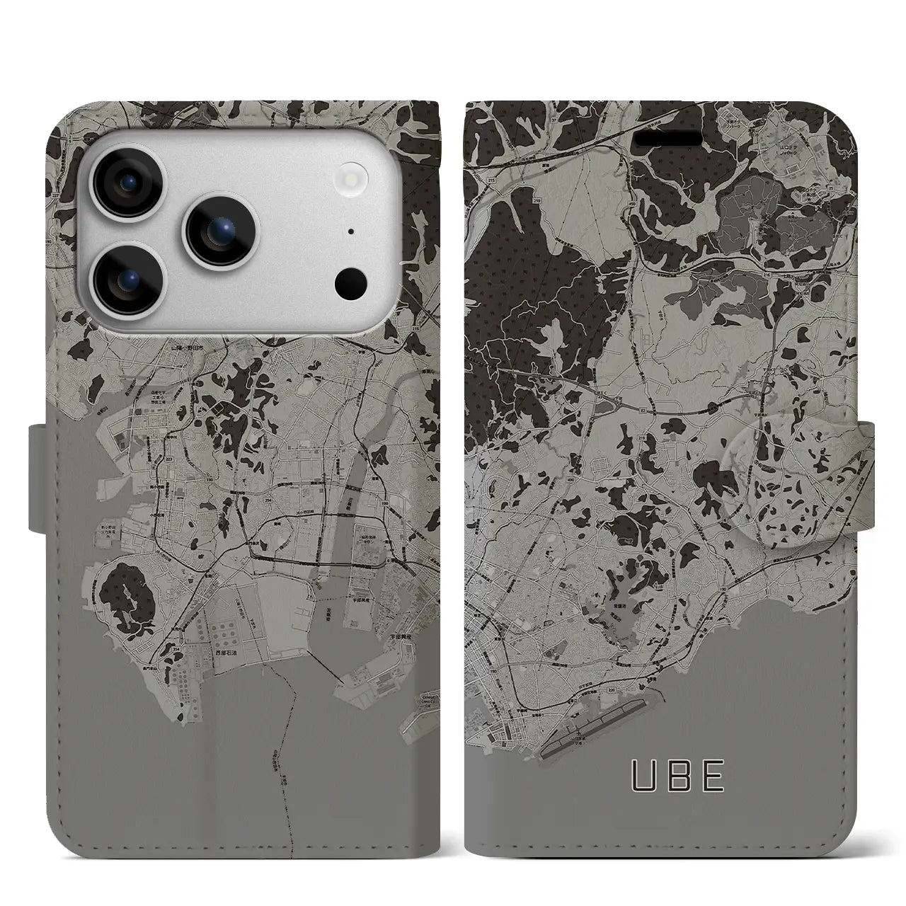 【宇部(山口県)】地図柄iPhoneケース(手帳タイプ)