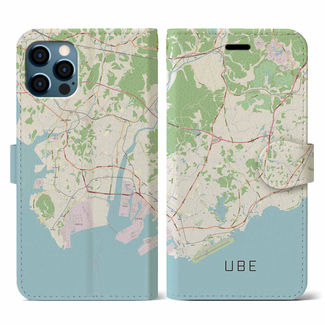 【宇部(山口県)】地図柄iPhoneケース(手帳タイプ)