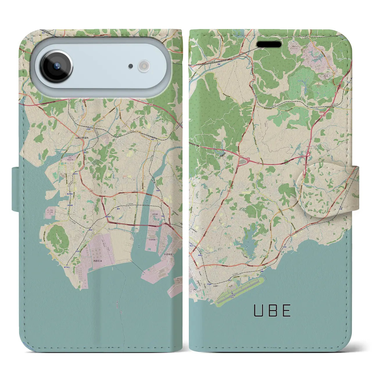 【宇部(山口県)】地図柄iPhoneケース(手帳タイプ)