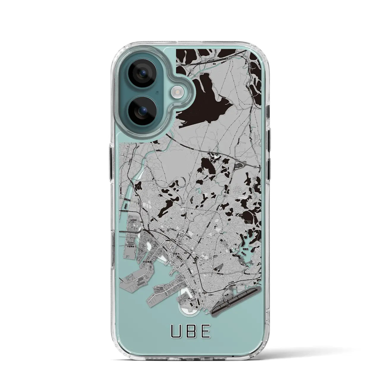 【宇部(山口県)】地図柄iPhoneケース(MagSafeタイプ)モノトーン・iPhone 16 Pro 用