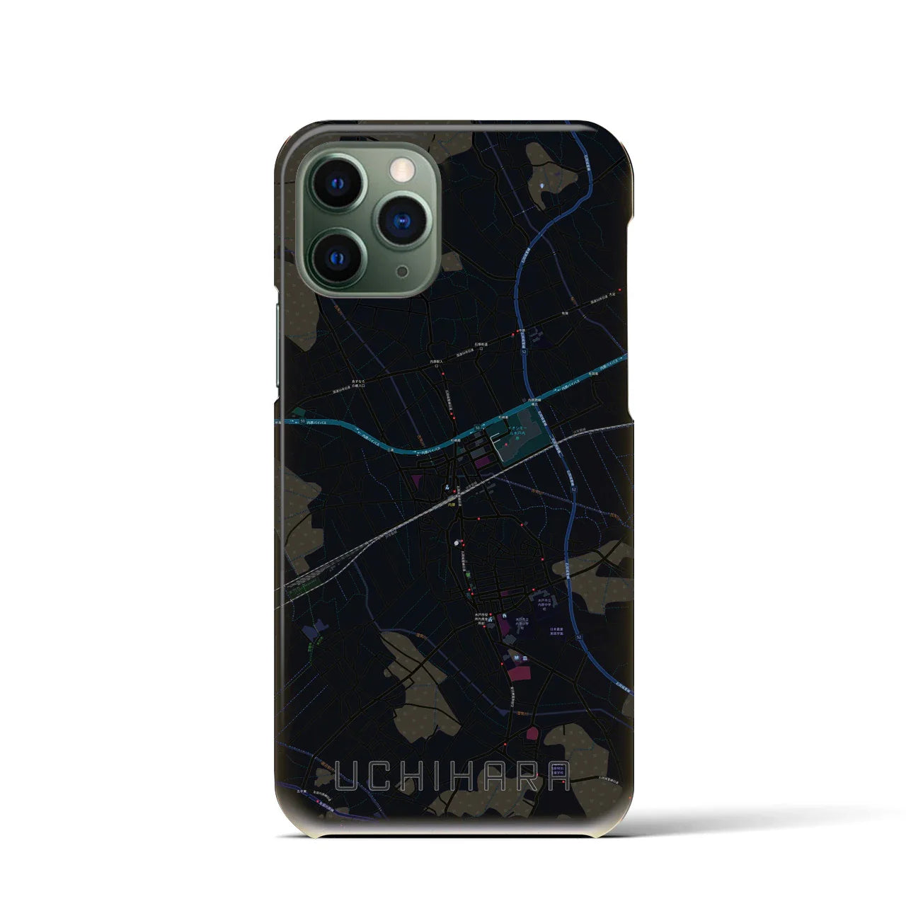 【内原(茨城県)】地図柄iPhoneケース(バックカバータイプ)
