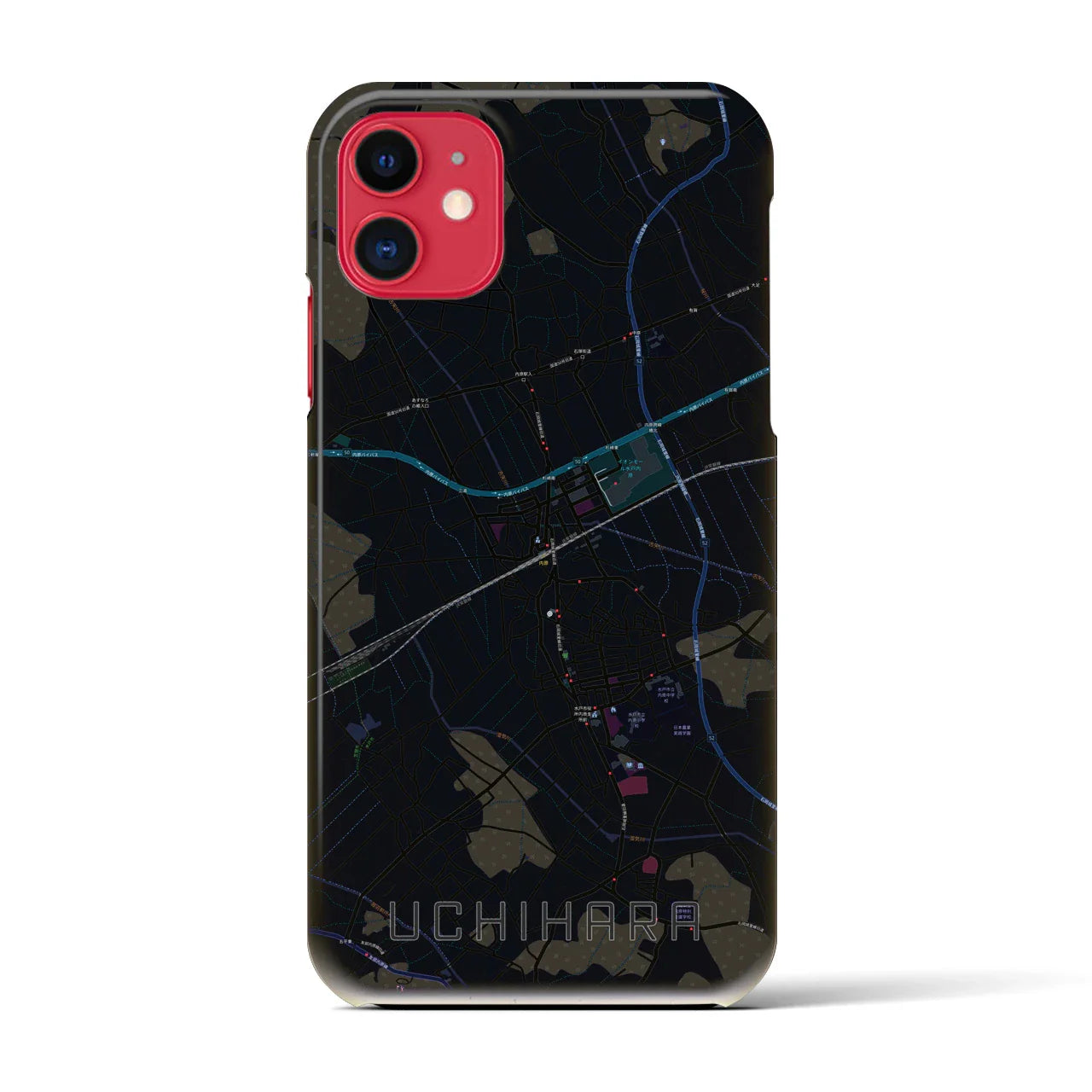 【内原(茨城県)】地図柄iPhoneケース(バックカバータイプ)
