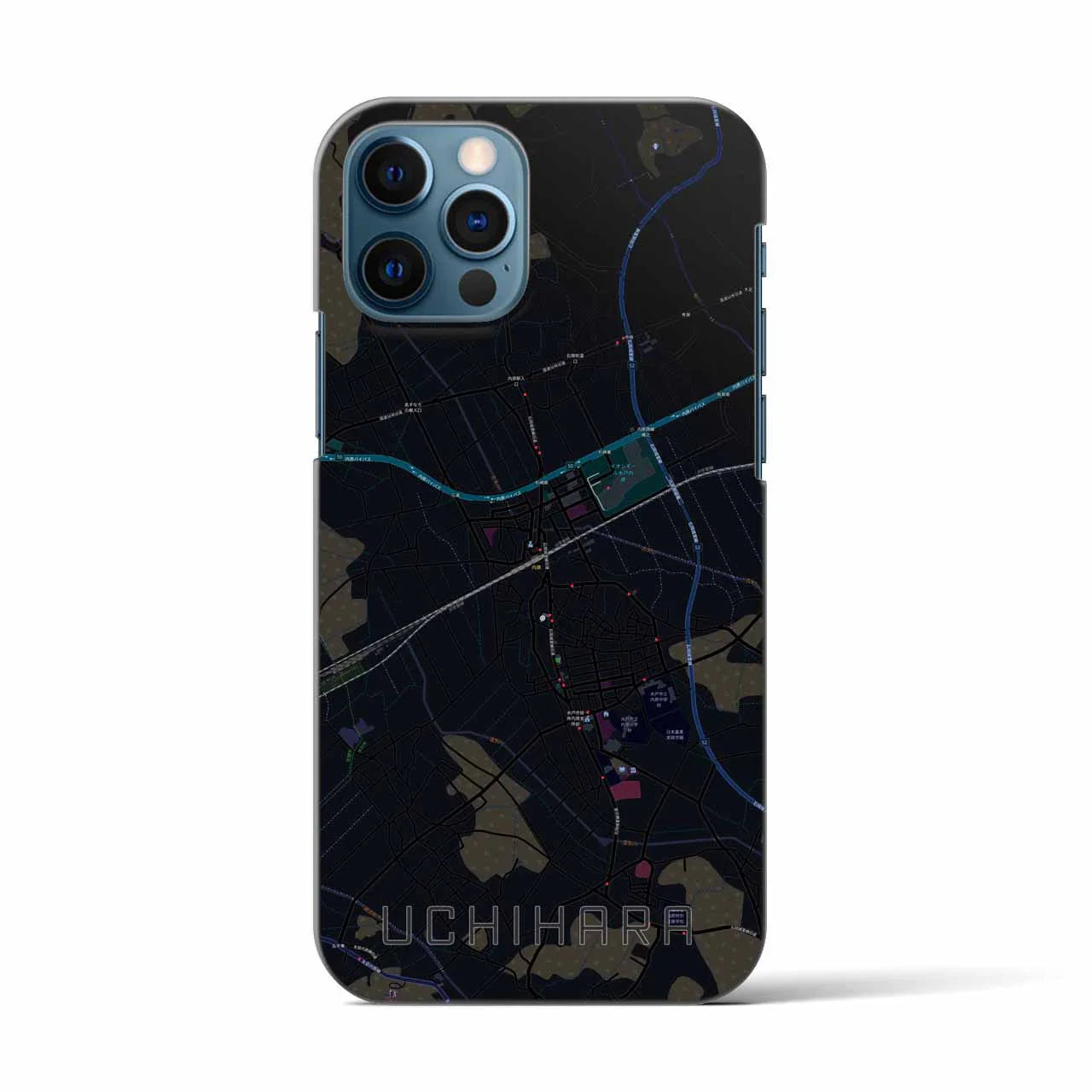 【内原(茨城県)】地図柄iPhoneケース(バックカバータイプ)